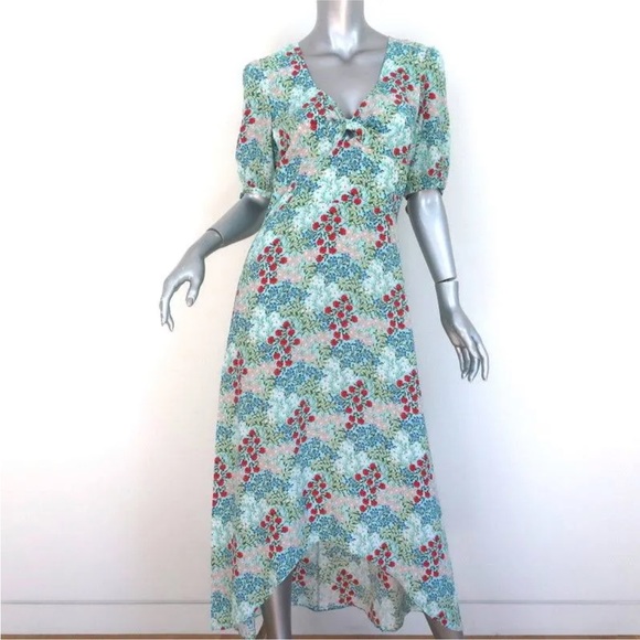 INTERMIX Nessa Silk Floral High-Low Dress size 0 - Picture 12 of 13